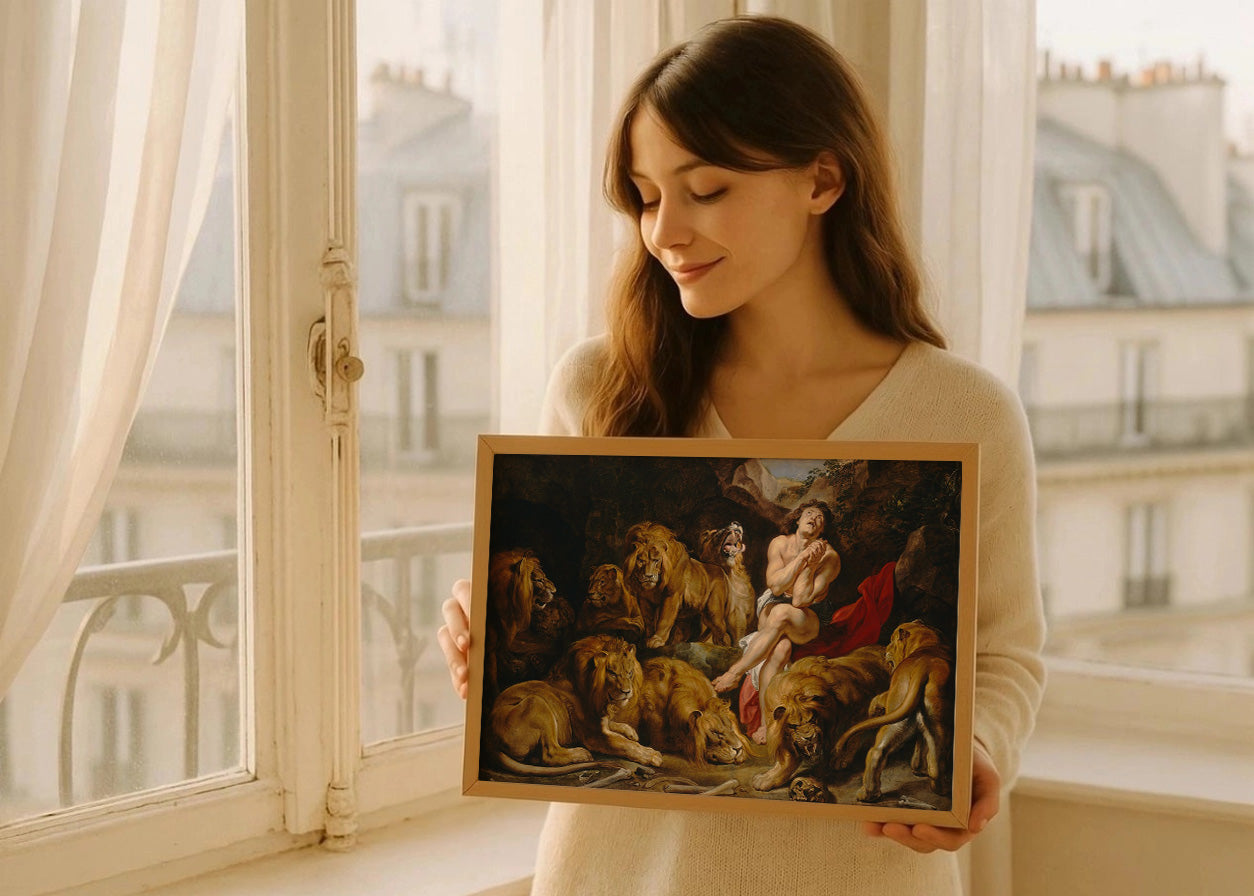 Cuadro Daniel en el foso de los leones (Rubens)