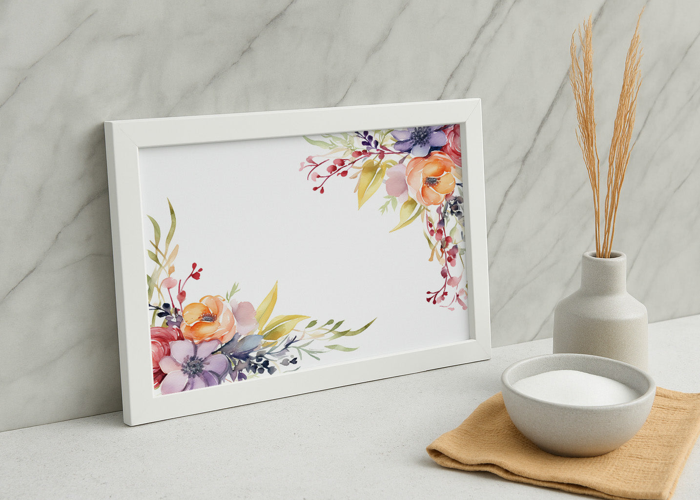 Cuadro Decoración de flores - esquinas