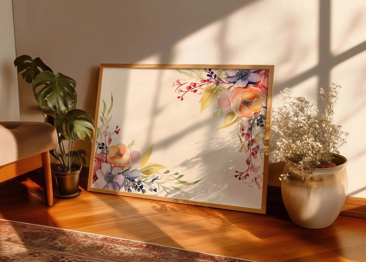 Cuadro Decoración de flores - esquinas