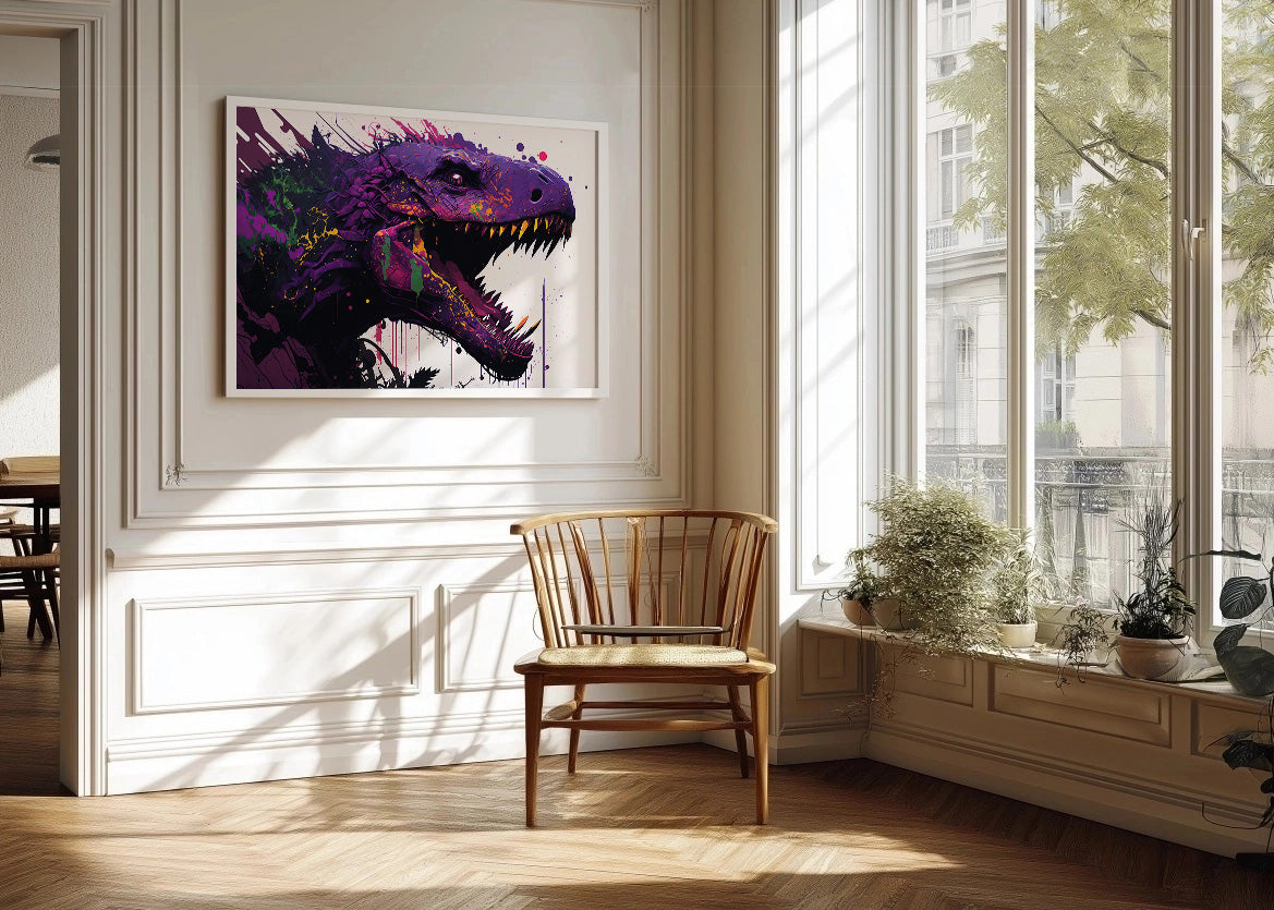 Cuadro Dinosaurio morado