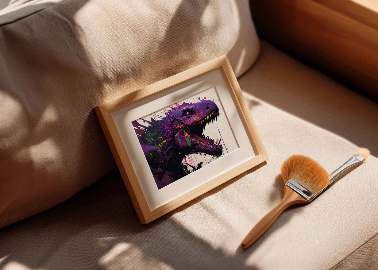 Cuadro Dinosaurio morado