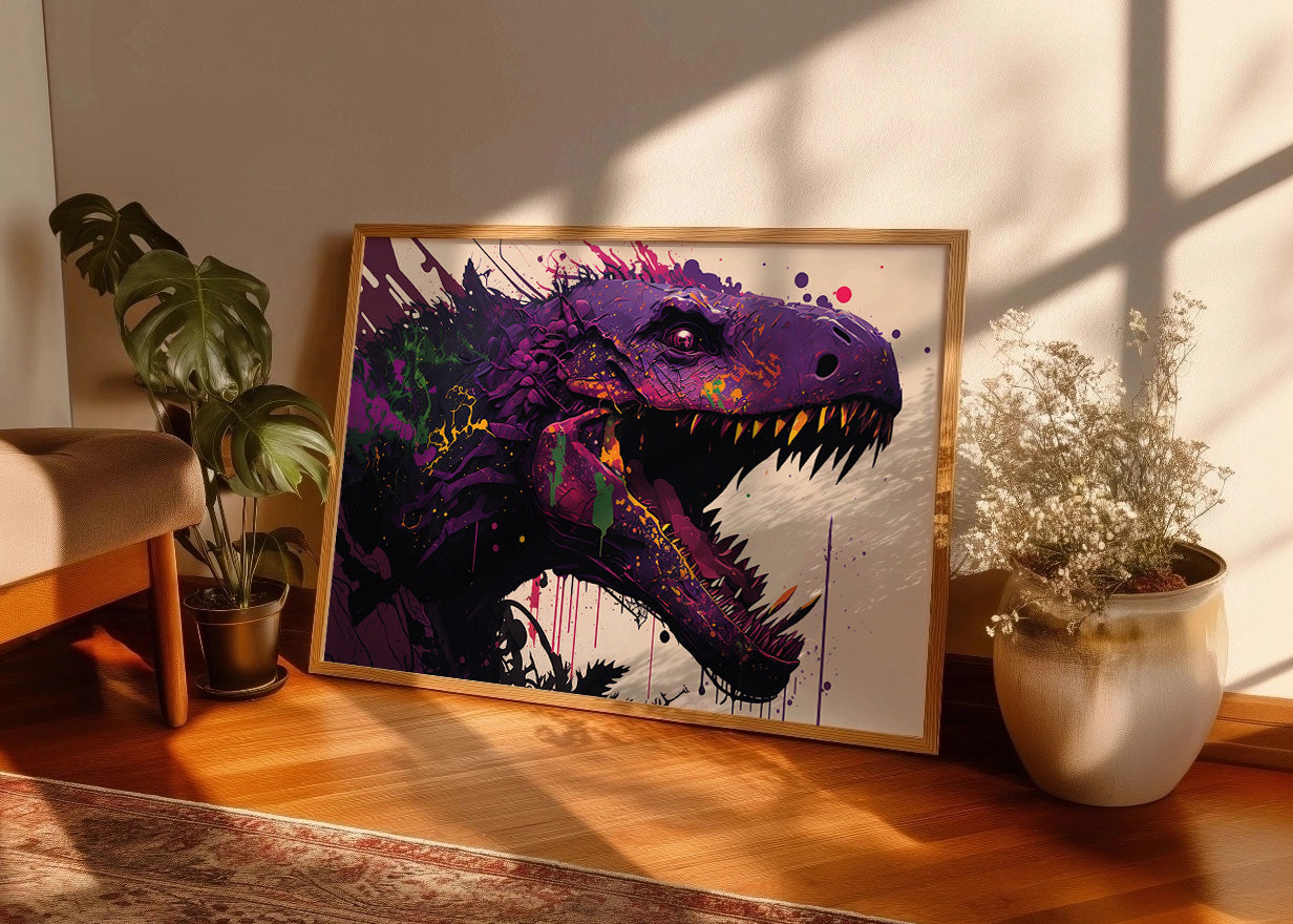 Cuadro Dinosaurio morado