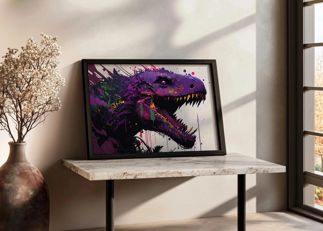 Cuadro Dinosaurio morado