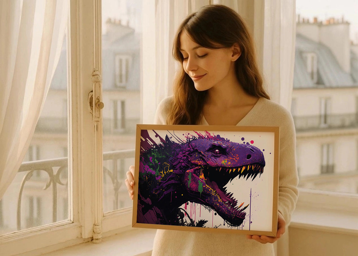 Cuadro Dinosaurio morado