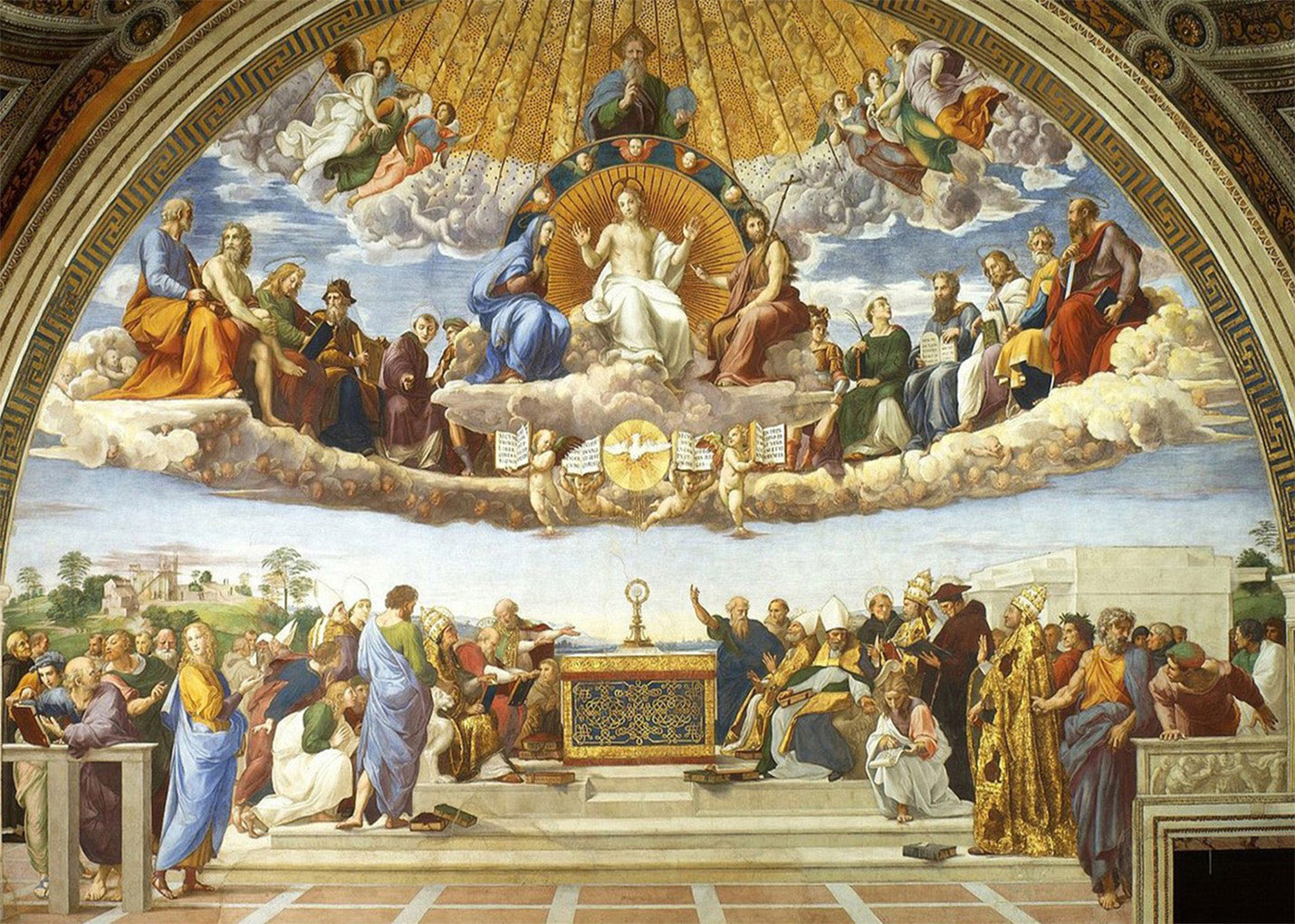 Cuadro Disputa del Santísimo Sacramento (Rafael) aa