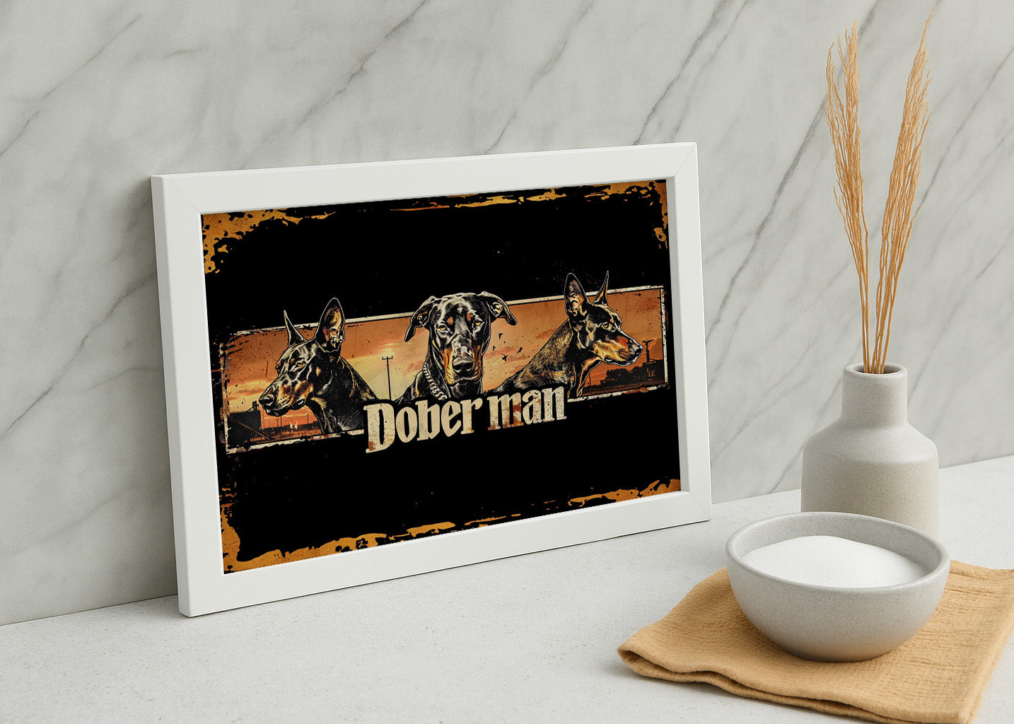 Cuadro Doberman three