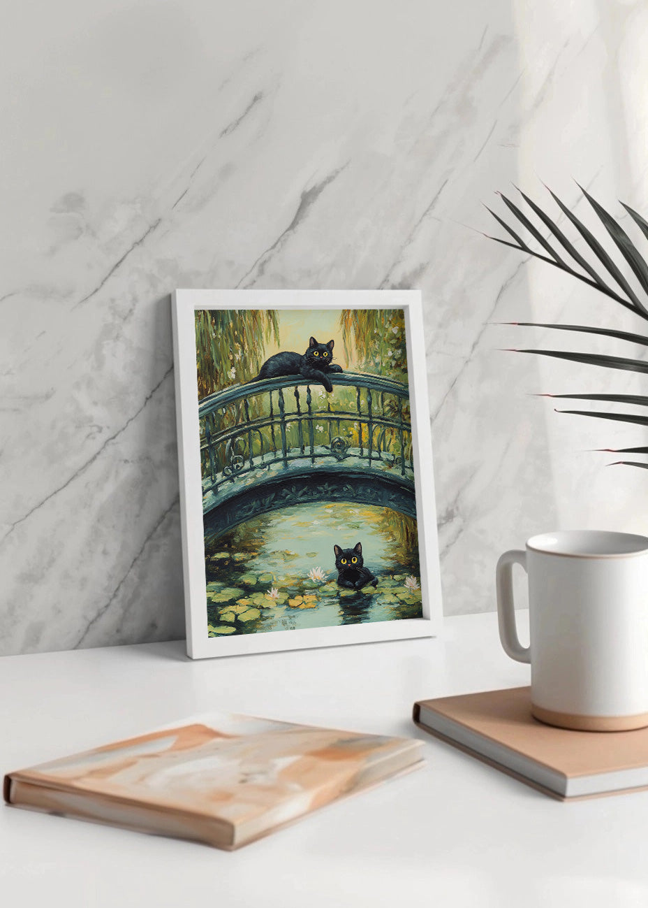 Cuadro Dos gatitos en un puente