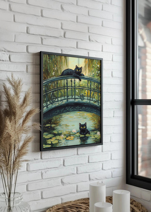 Cuadro Dos gatitos en un puente