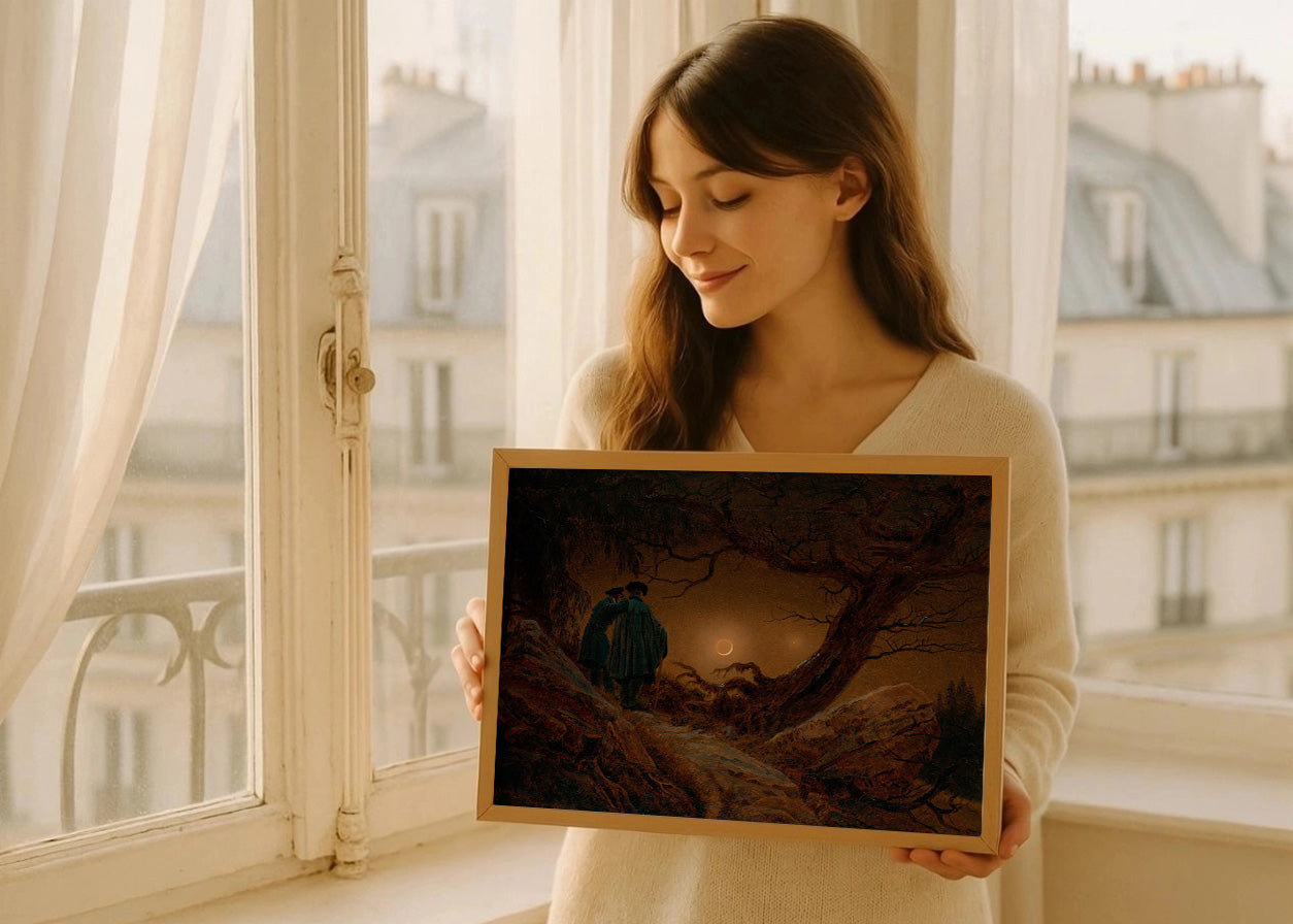 Cuadro Dos hombres contemplando la luna (Friedrich)