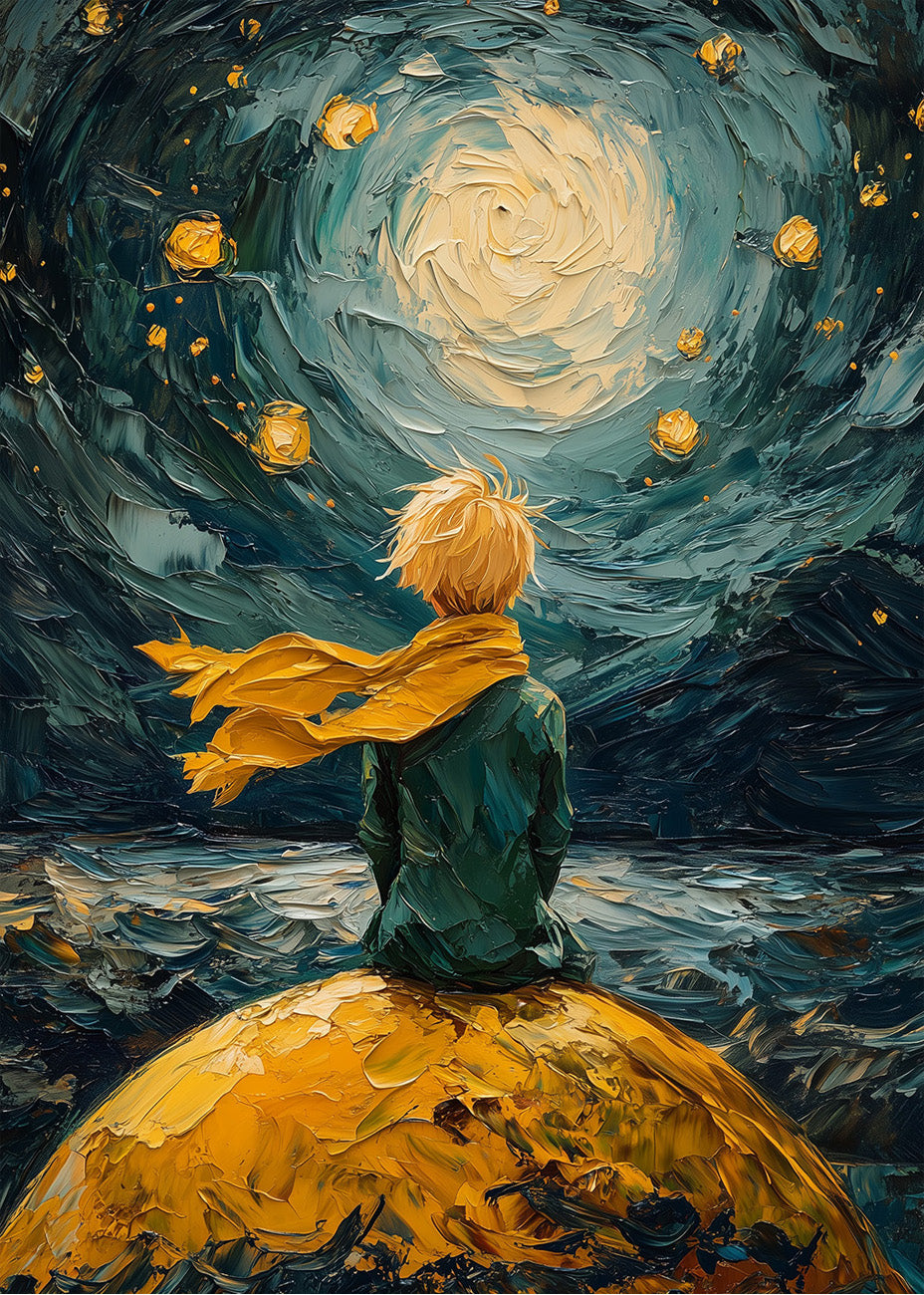 Cuadro El Principito al estilo Van Gogh