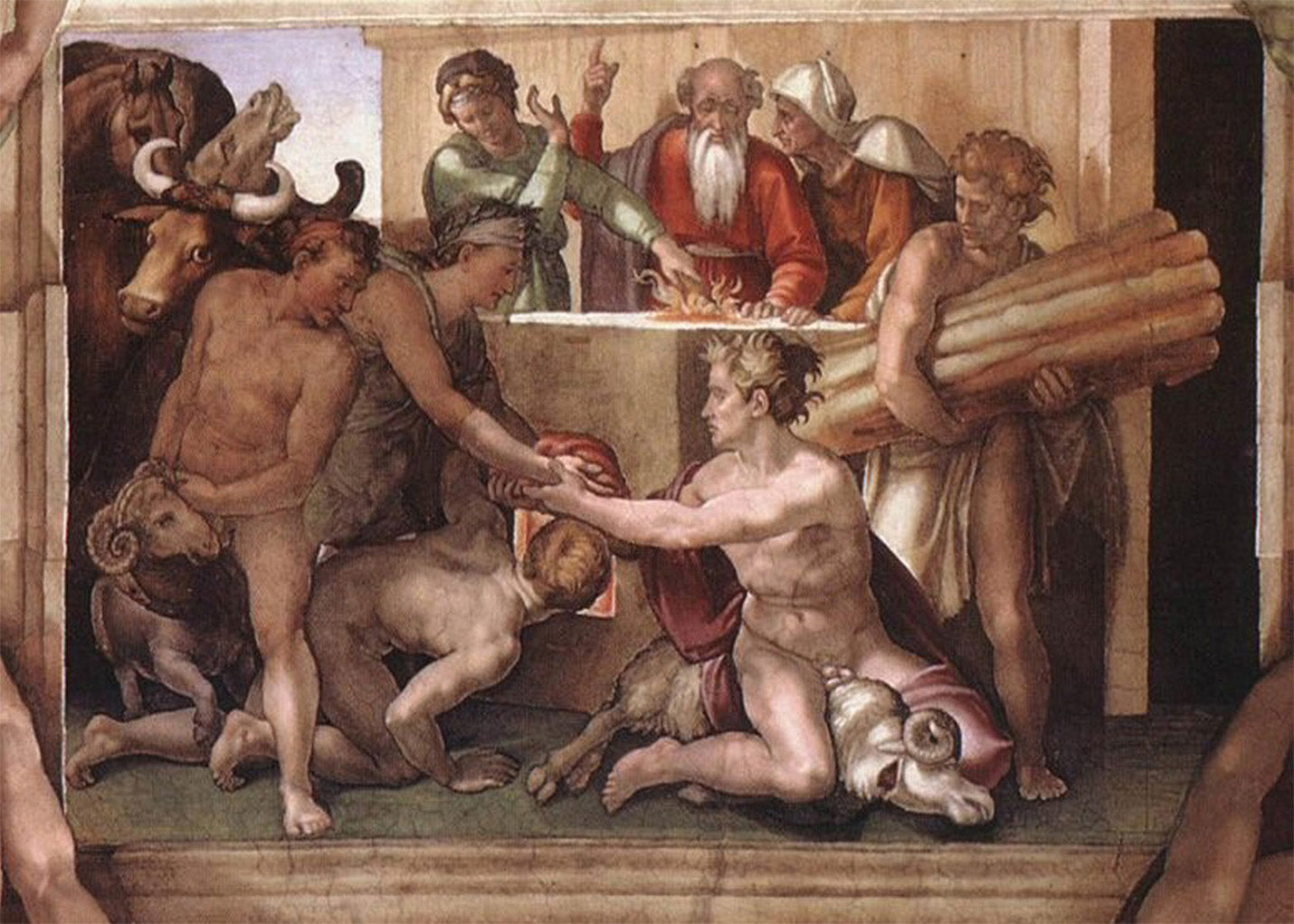 Cuadro El Sacrificio de Noé (Miguel Ángel - Michelangelo) aa