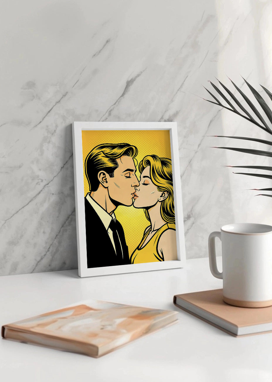 Cuadro El beso amarillo de los cómics