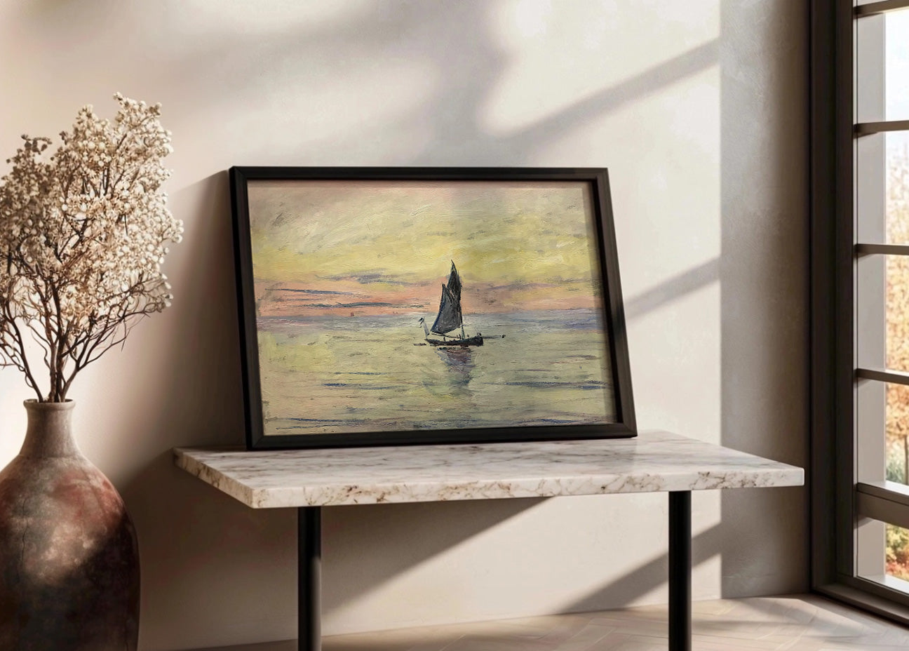 Cuadro El barco de vela, efecto tarde (Claude Monet)