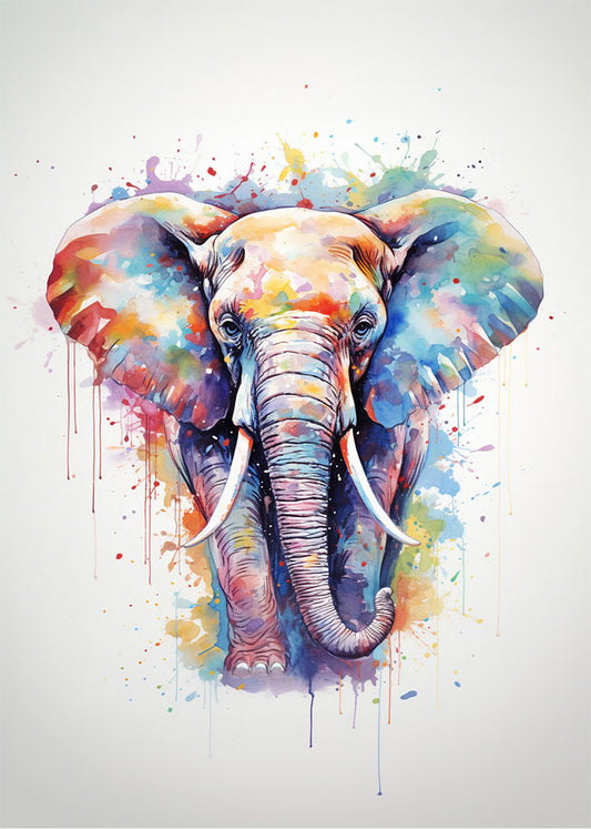Cuadro Elefante colorido