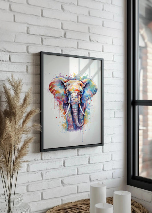 Cuadro Elefante colorido