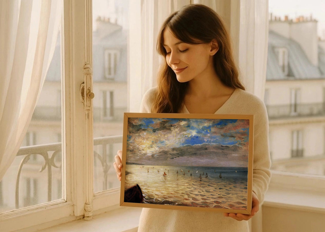 Cuadro El mar desde las alturas de Dieppe (Delacroix)