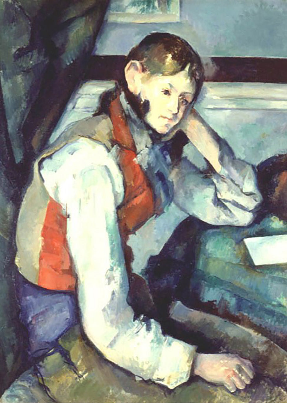 Cuadro El muchacho del chaleco rojo (Cezanne)