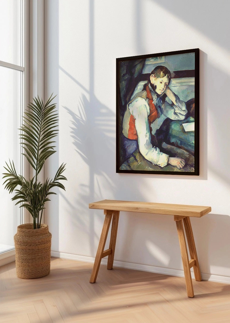 Cuadro El muchacho del chaleco rojo (Cezanne)