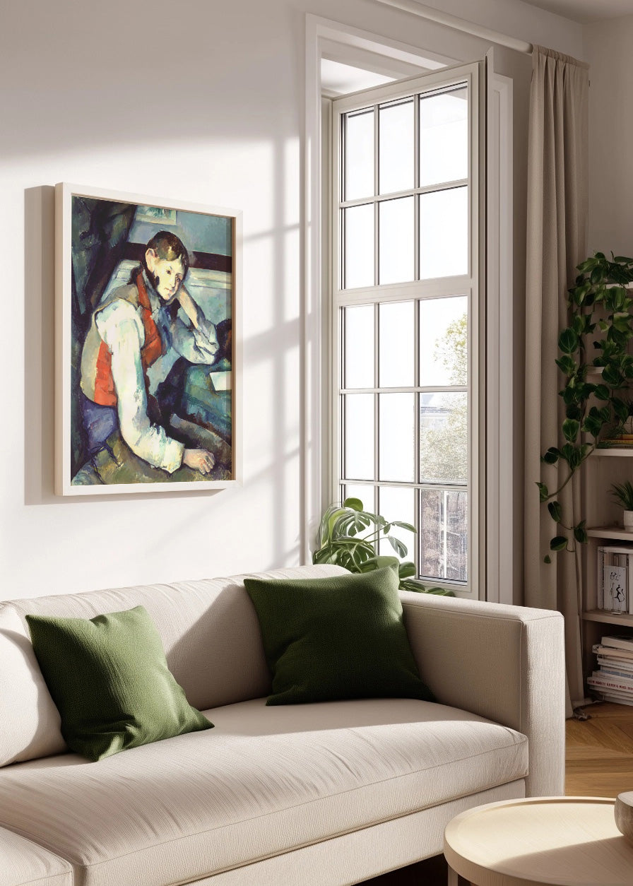 Cuadro El muchacho del chaleco rojo (Cezanne)