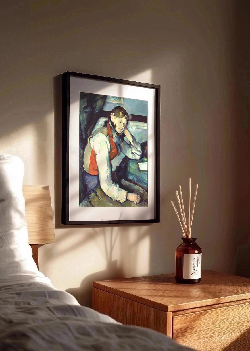 Cuadro El muchacho del chaleco rojo (Cezanne)