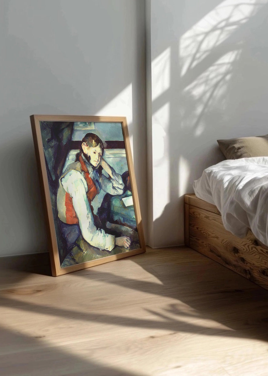 Cuadro El muchacho del chaleco rojo (Cezanne)