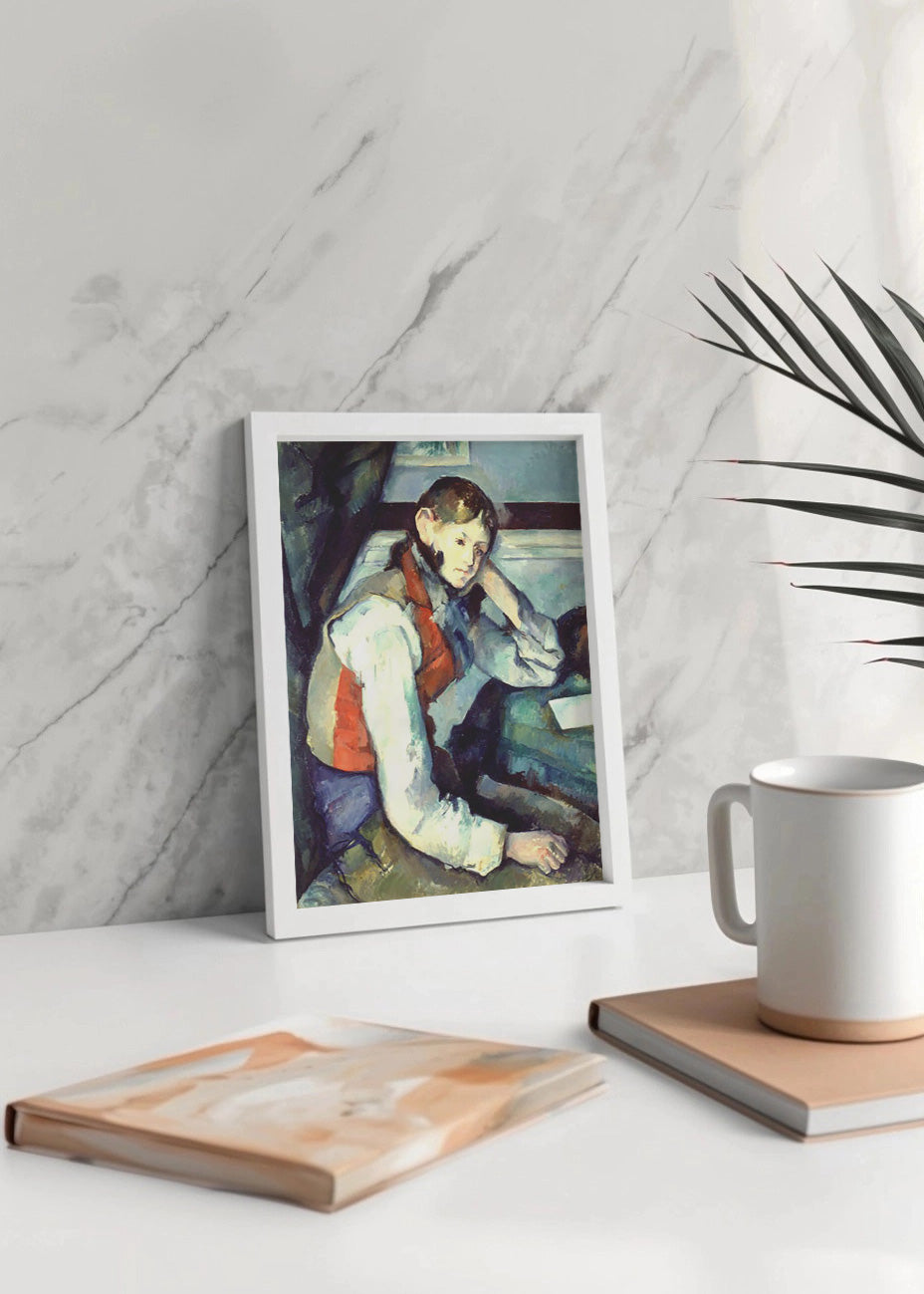 Cuadro El muchacho del chaleco rojo (Cezanne)