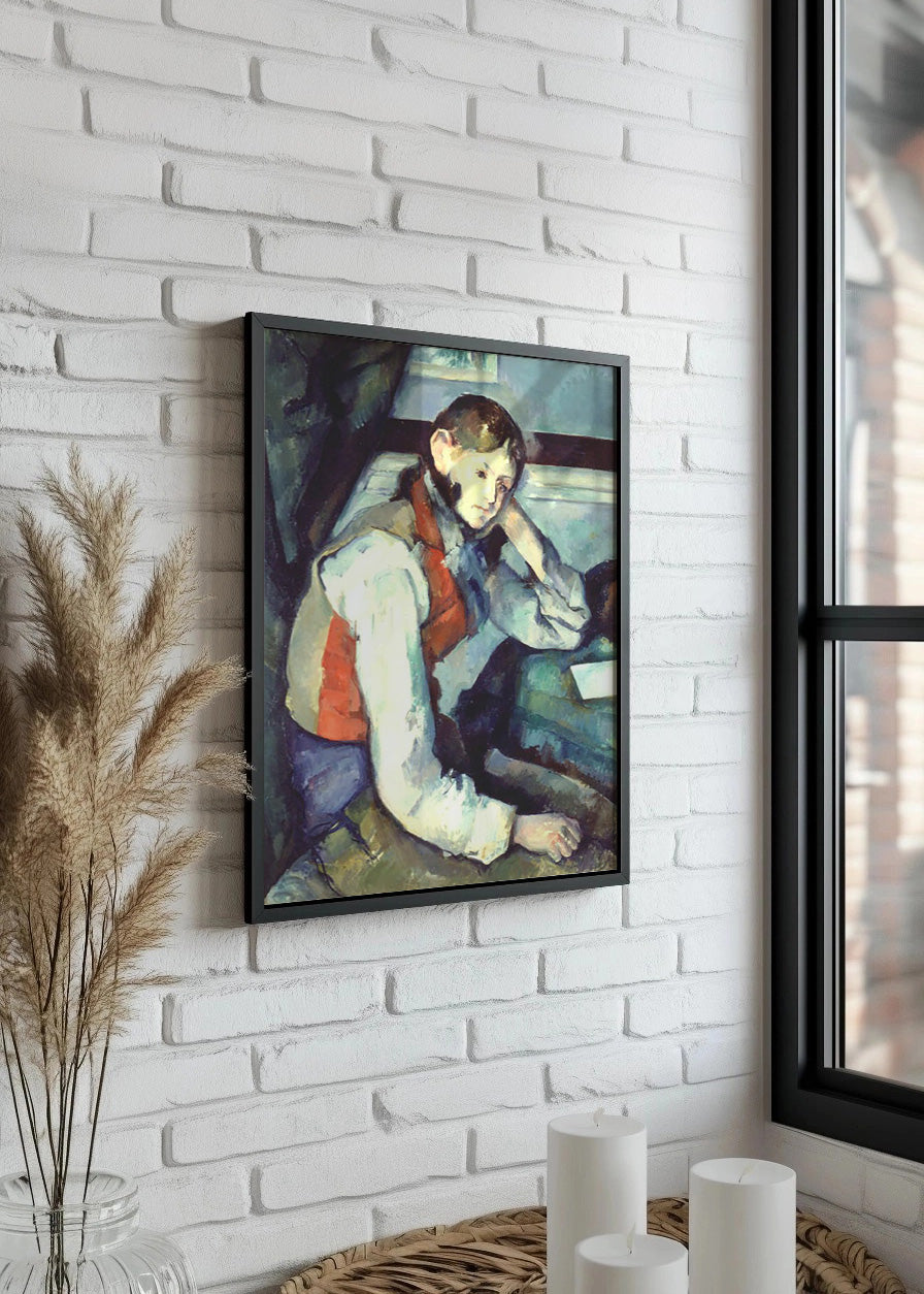 Cuadro El muchacho del chaleco rojo (Cezanne)