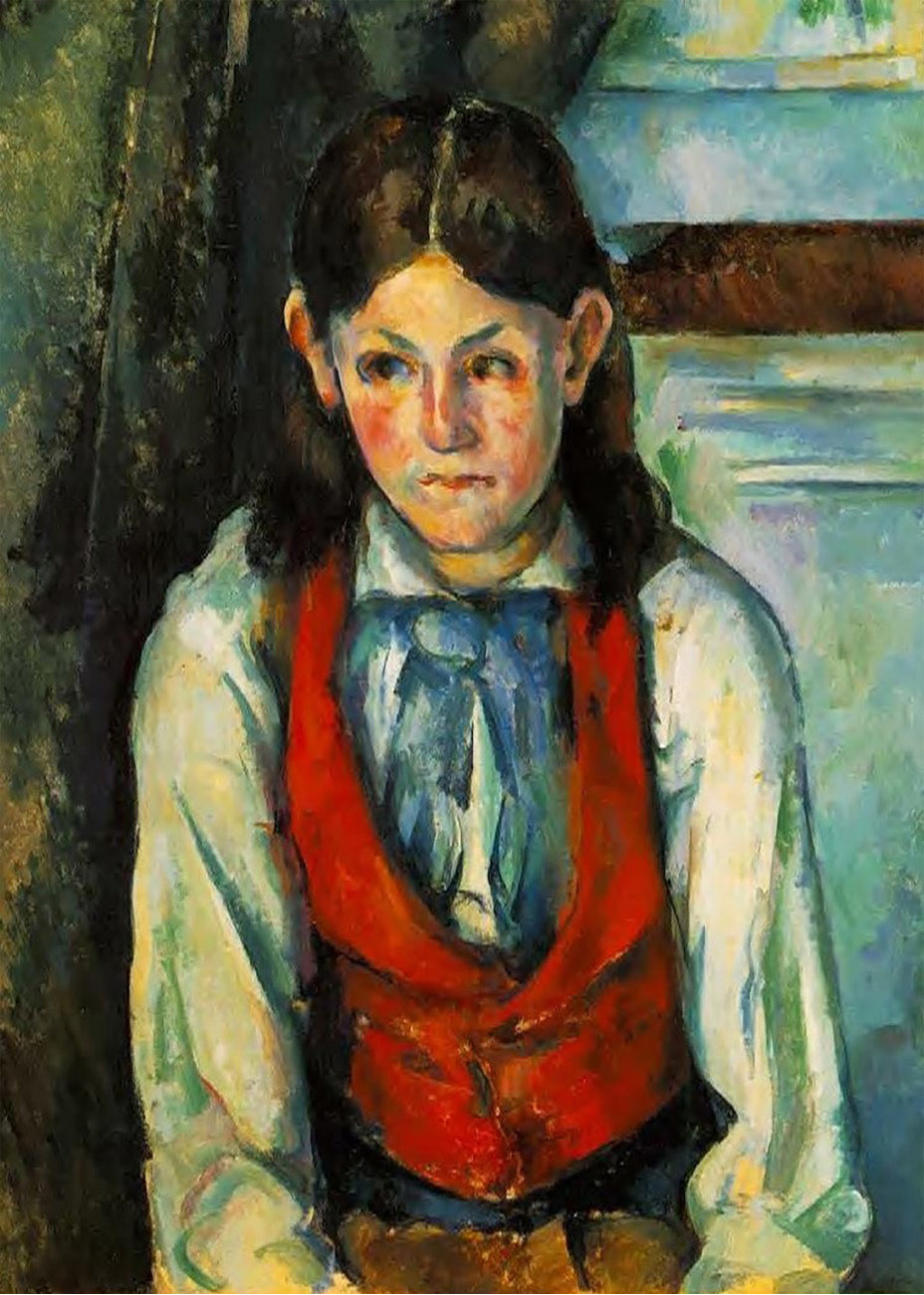 Cuadro El niño del chaleco rojo (Cezanne)