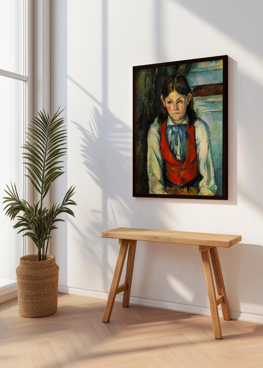 Cuadro El niño del chaleco rojo (Cezanne)