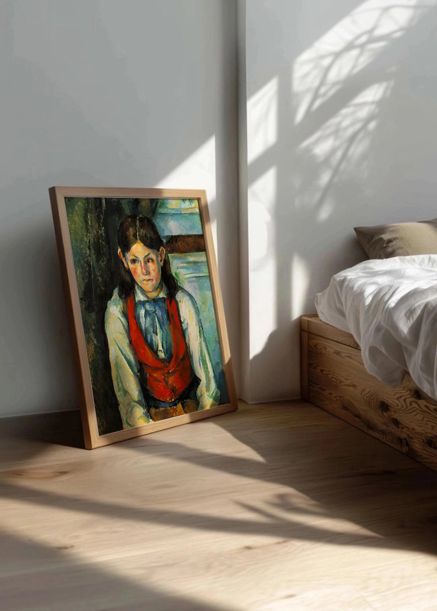 Cuadro El niño del chaleco rojo (Cezanne)