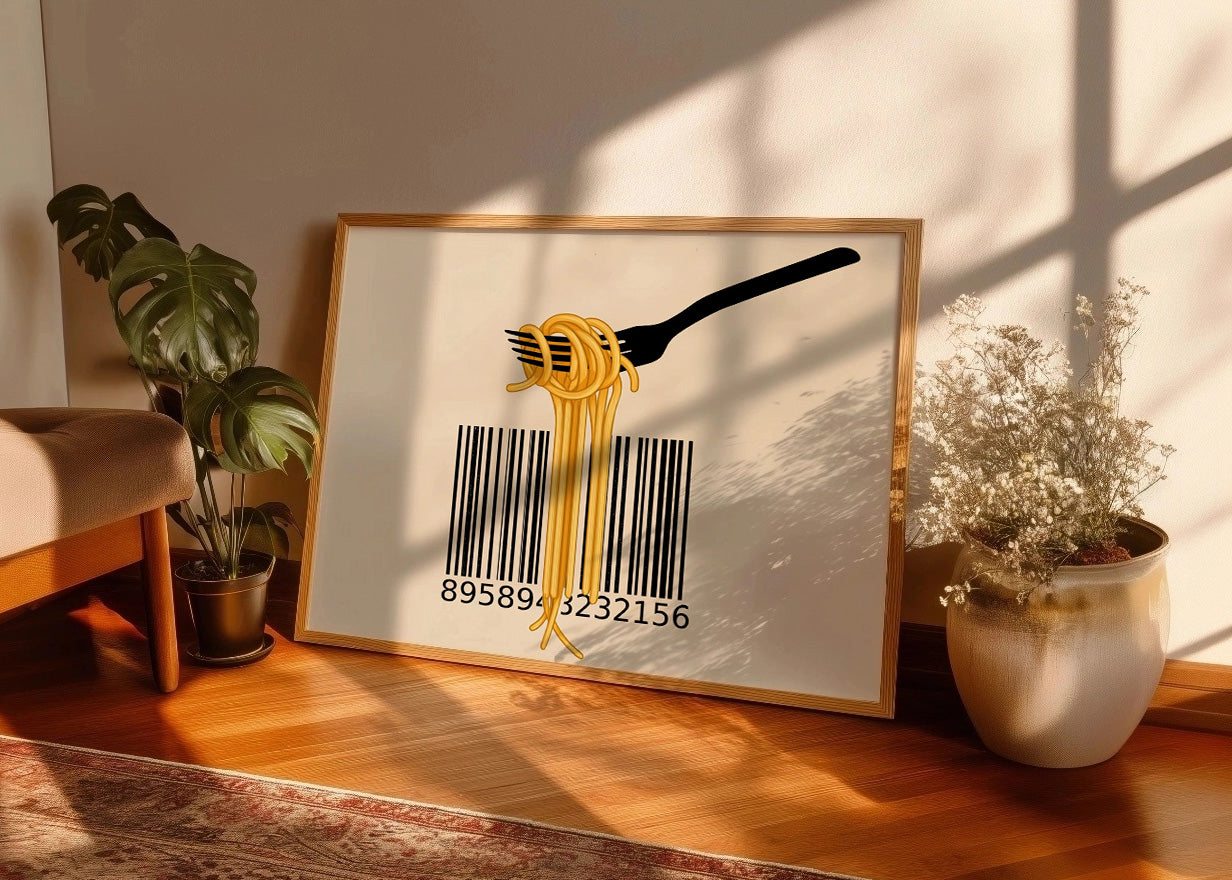 Cuadro Espaguetis pasta italiana de barras aa