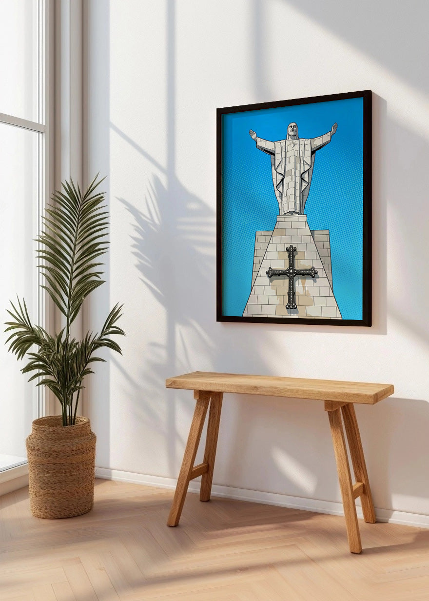 Cuadro Estatua de Cristo en Oviedo - Cómic