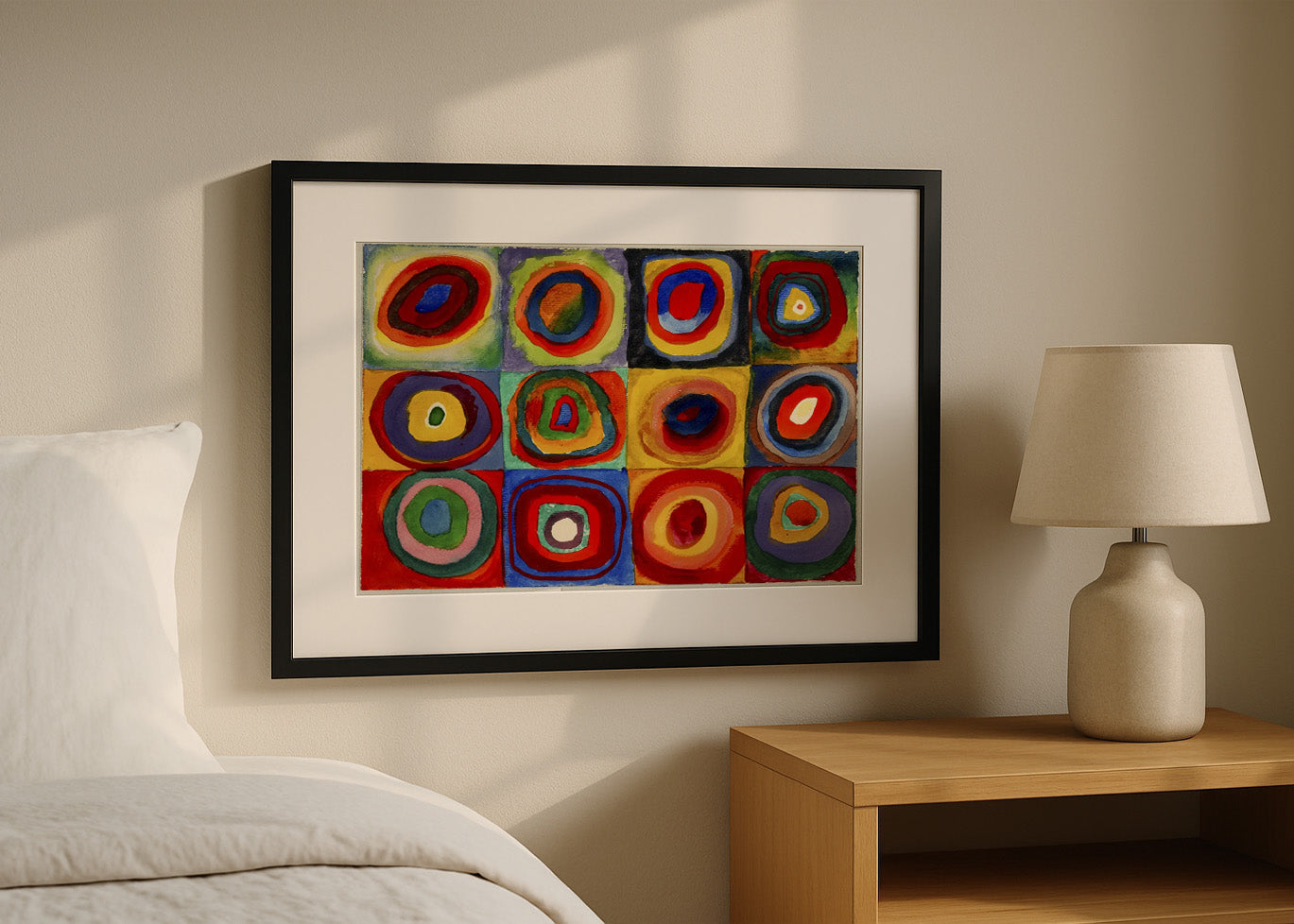 Cuadro Estudio de Color - cuadrados con circulos concentricos (Kandinsky)