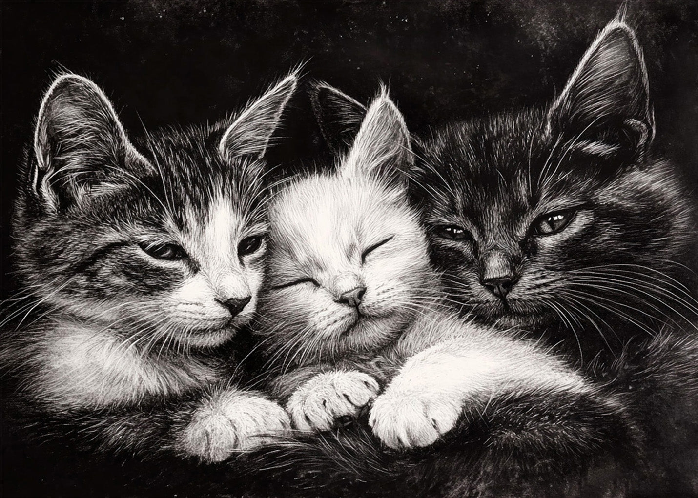 Cuadro Familia de gatitos