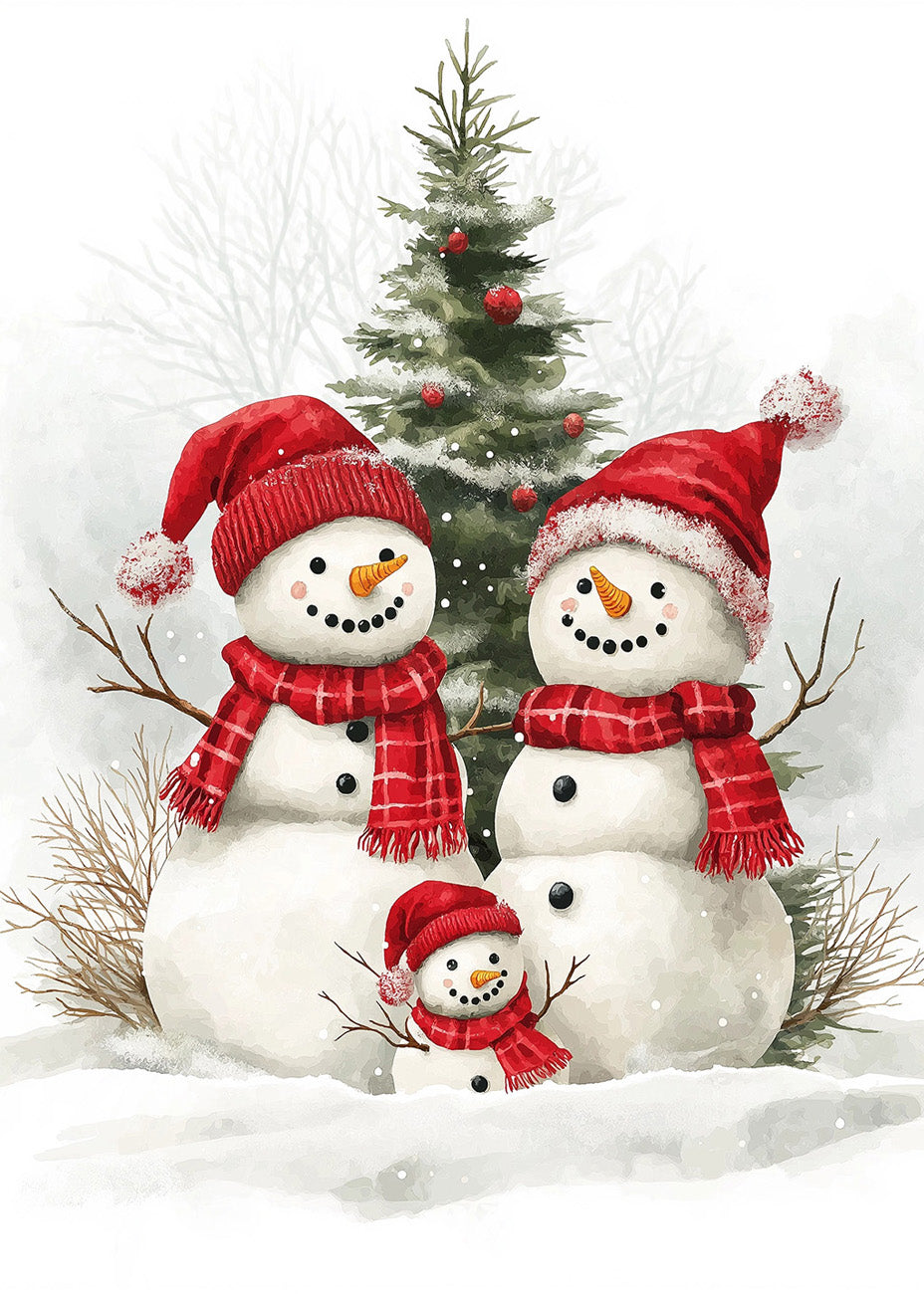 Cuadro Familia de muñecos de nieve