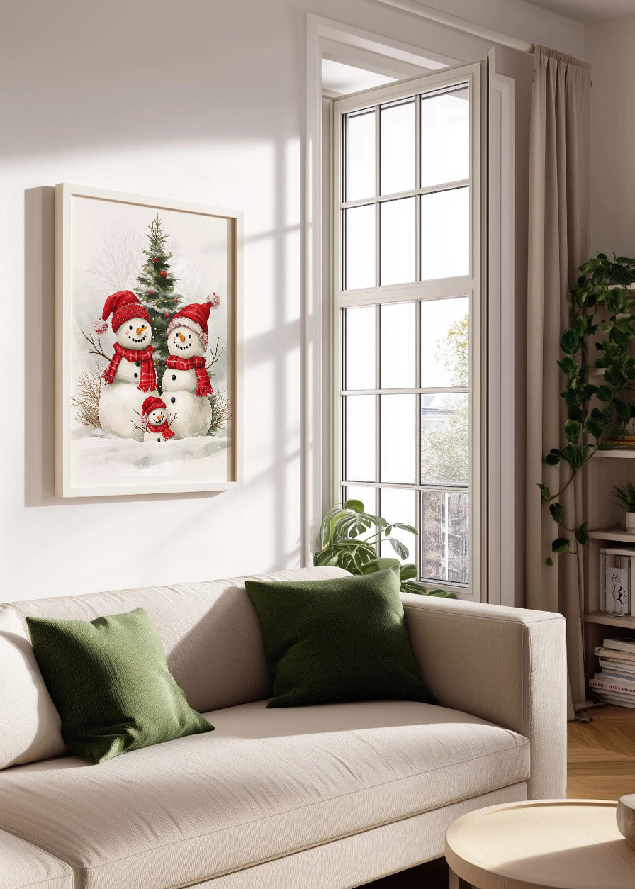 Cuadro Familia de muñecos de nieve