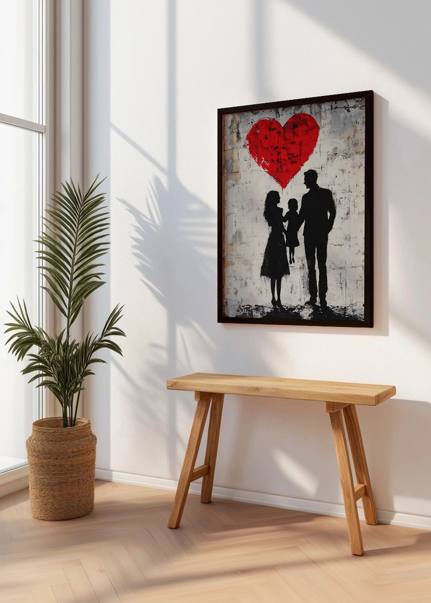 Cuadro Familia feliz estilo Banksy