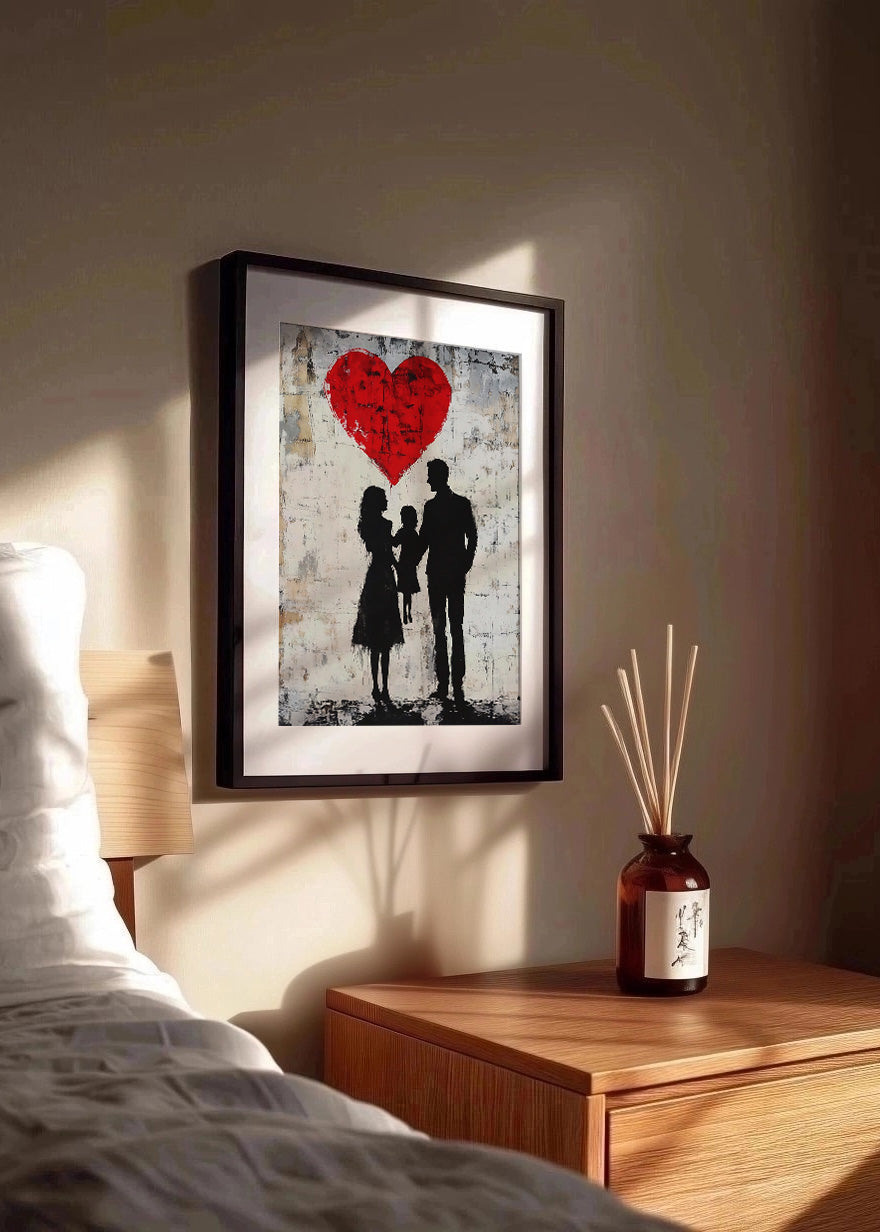 Cuadro Familia feliz estilo Banksy