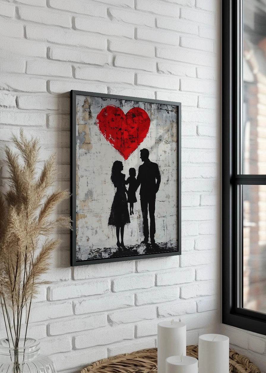 Cuadro Familia feliz estilo Banksy