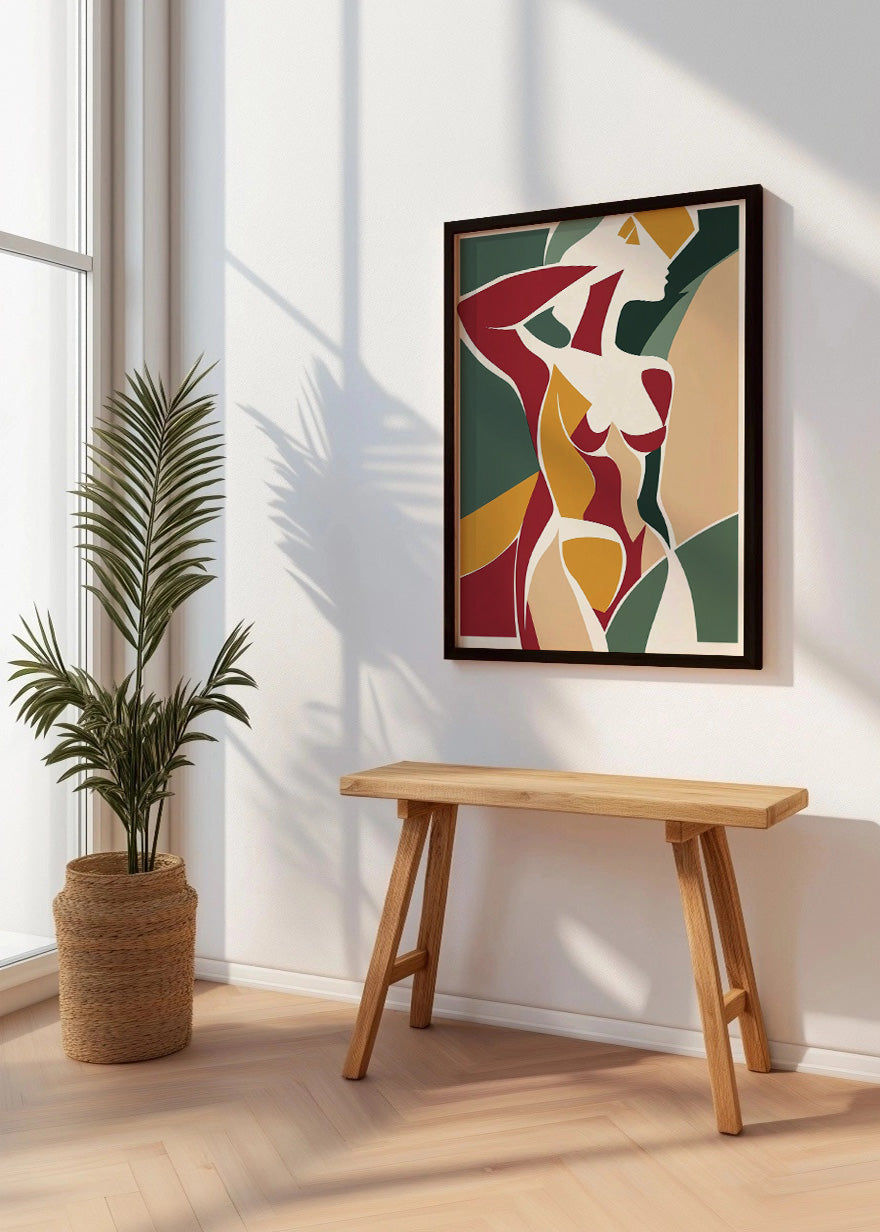 Cuadro Figura de mujer minimalista en colores vivos