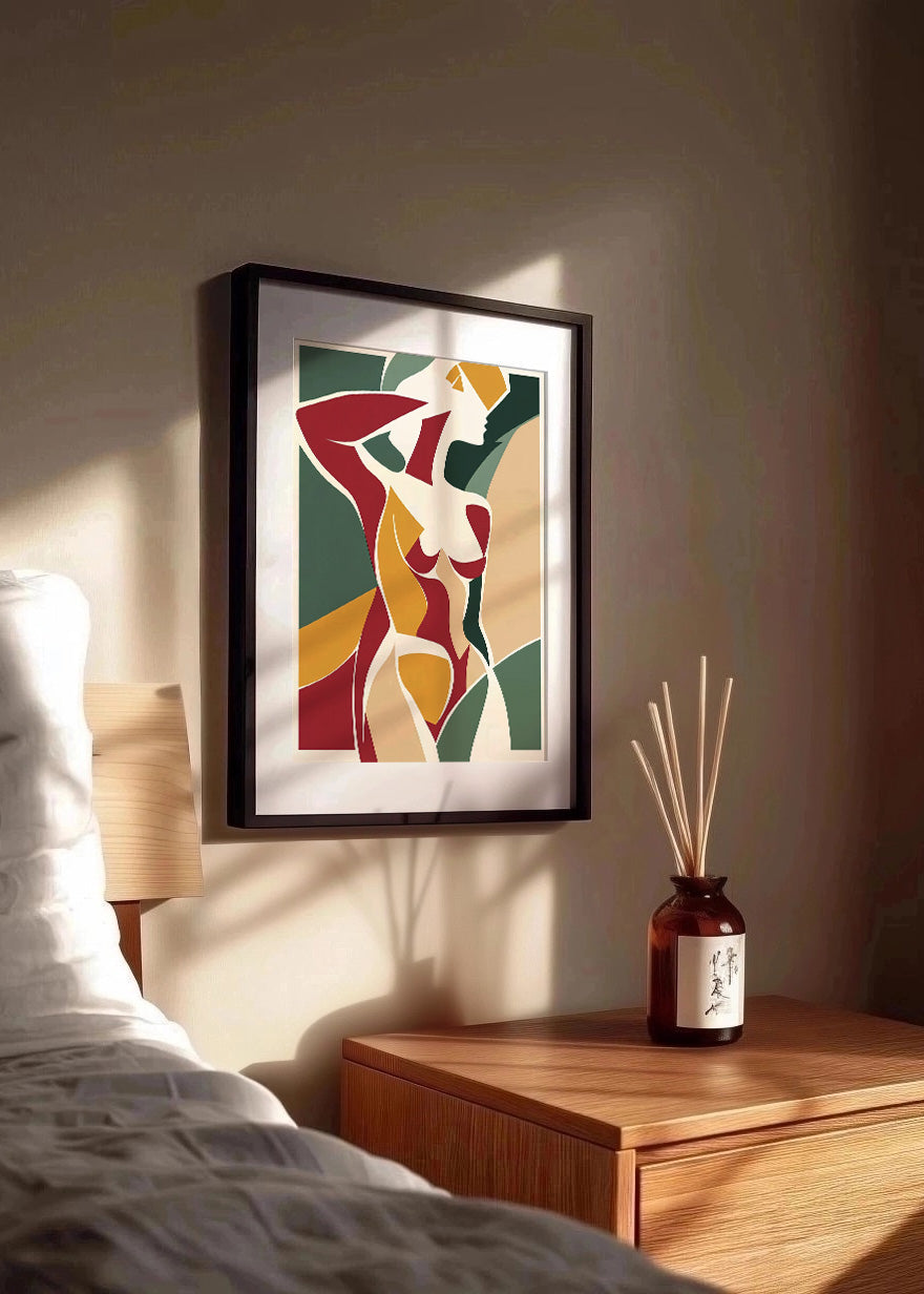 Cuadro Figura de mujer minimalista en colores vivos