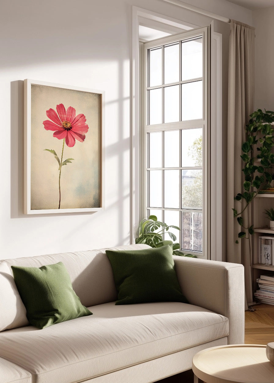 Cuadro Flor estilo vintage