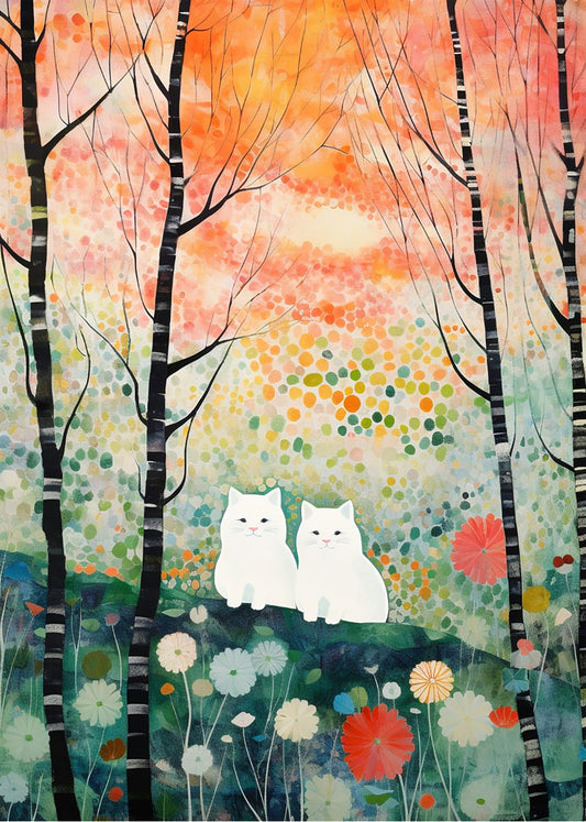 Cuadro Funny cats calm the forest
