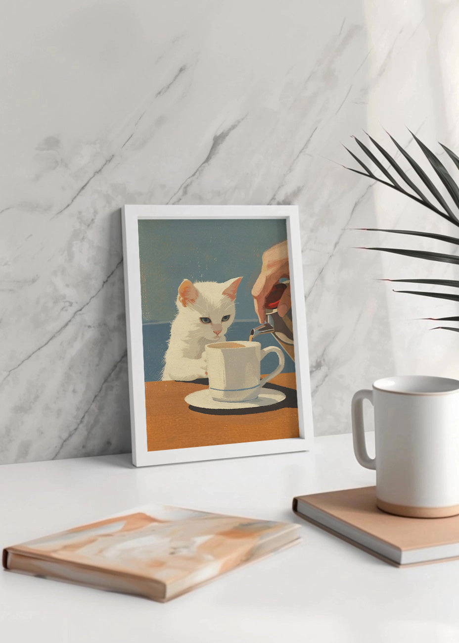 Cuadro Gatita cafetera