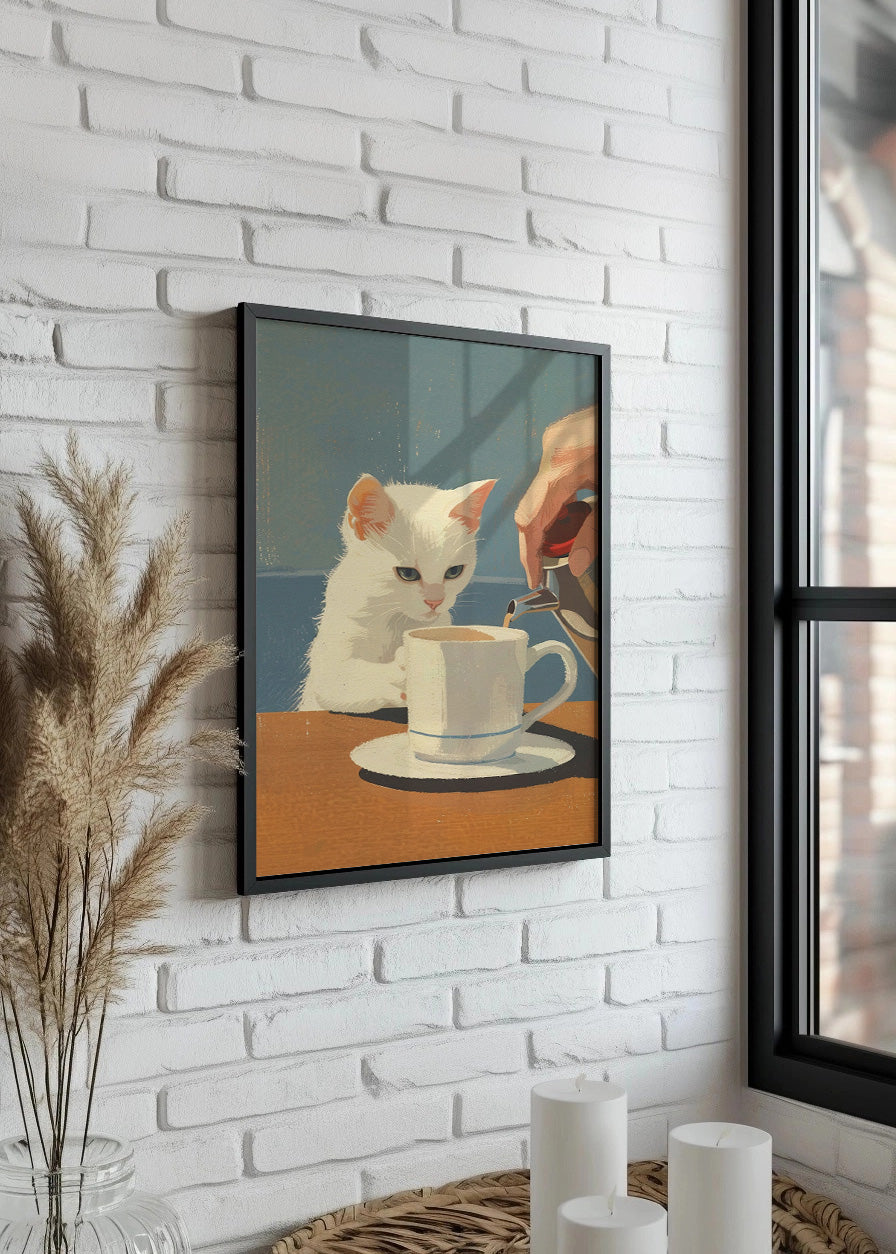 Cuadro Gatita cafetera