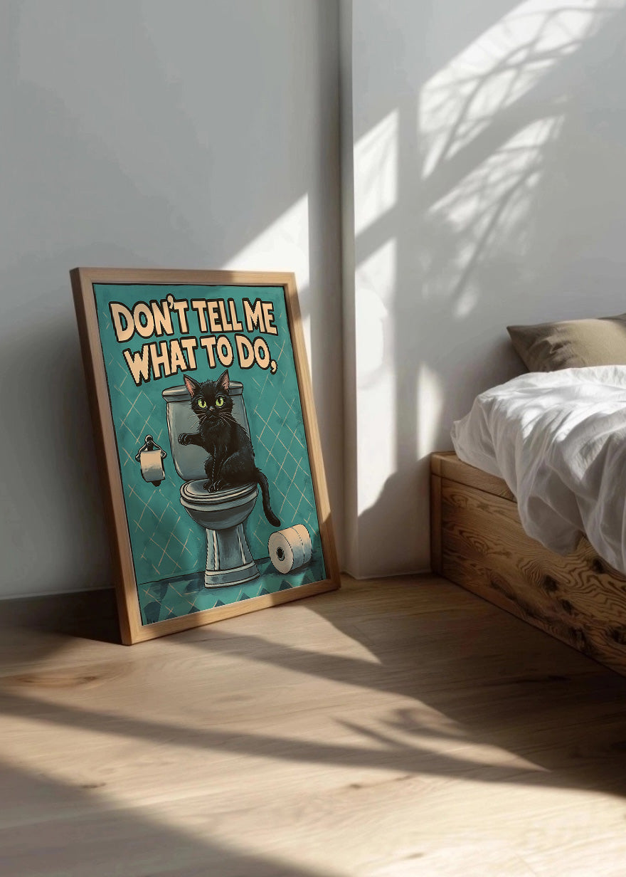 Cuadro Mascota gatito en el baño