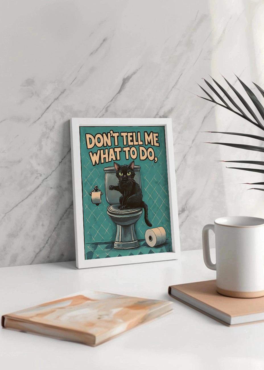 Cuadro Mascota gatito en el baño
