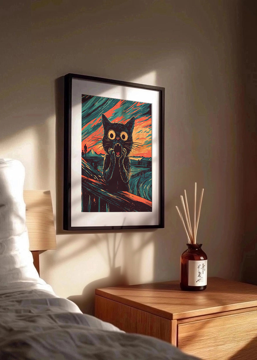Cuadro Gatito estilo el grito de Munch