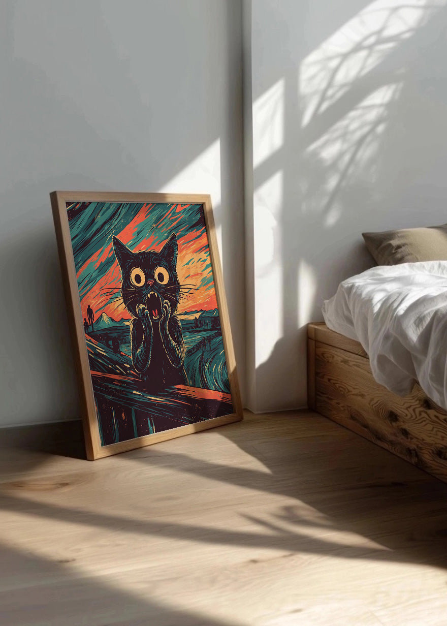 Cuadro Gatito estilo el grito de Munch