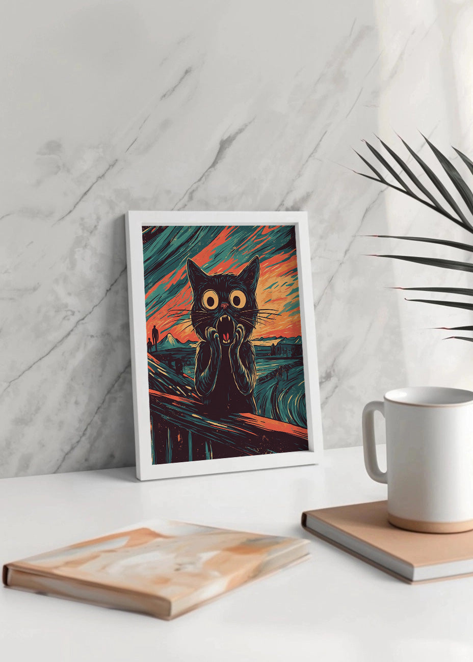 Cuadro Gatito estilo el grito de Munch